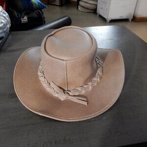 Women's Australian Leather Hat Beige